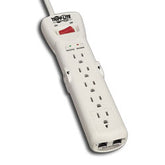 Tripp Lite SUPER7TEL15 7 AC Outlet Diagnostic Surge, Spike and Line Noise Suppressor with Modem/Fax Protection 15' Cord